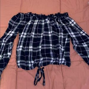 off the shoulder long sleeve shirt